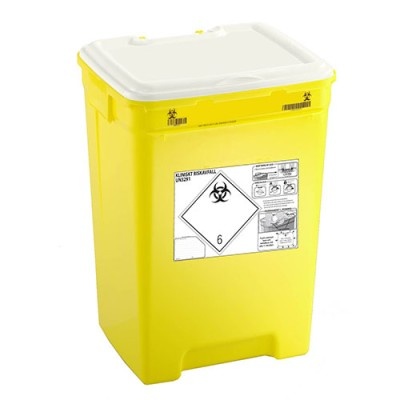 Nádoba na nemocniční odpad PACAZUR 50 l - žluté víčko v bílém víku