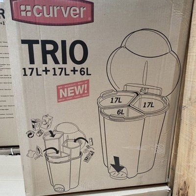 Pedálový odpadkový koš TRIO Curver 17 l + 17 l + 6 l