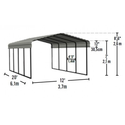 Plechová garáž / carport ARROW 