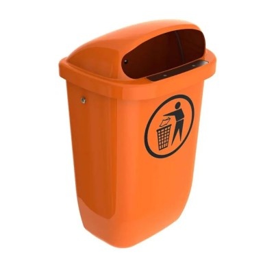 Odpadkový koš CLASSIC 50 l - oranžová, zhášeč cigaret
