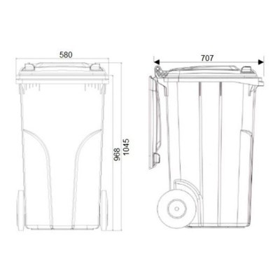 Popelnice na BIO odpad 240 l, II. jakost
