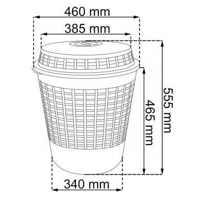 Zahradní koš s víkem, 60 l