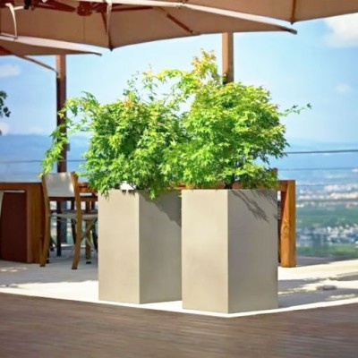 Květináč KUBE HIGH - barva cement