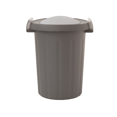 Odpadkový koš na tříděný odpad CLICK 25 l - černá nádoba, šedé víko