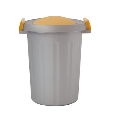 Odpadkový koš na tříděný odpad CLICK 25 l - šedá nádoba, žluté víko