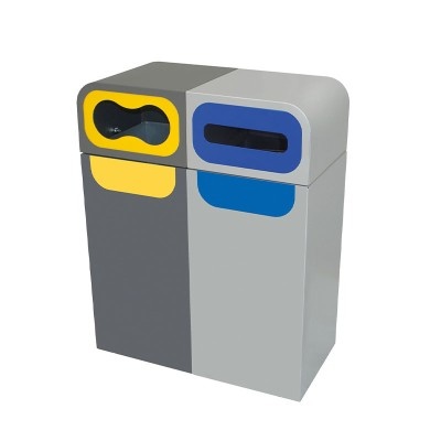 Odpadkový koš na tříděný odpad BRUSSELS 120 l - 2 vhozy (plast, papír)
