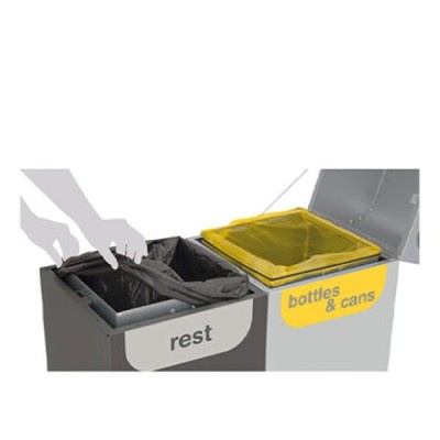 Odpadkový koš na tříděný odpad BRUSSELS 120 l - 2 vhozy (plast, papír)