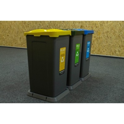 Odpadkový koš na tříděný odpad TRIO, 70 l