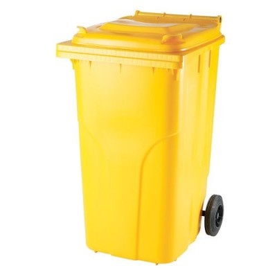 Plastová popelnice 240 l, žlutá