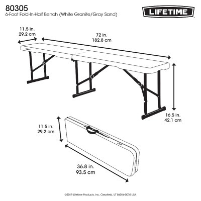 Skládací lavice 180 cm LIFETIME 80305