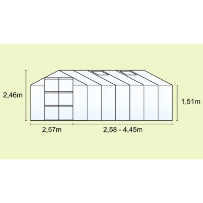 Skleník VITAVIA URANUS 6700 čiré sklo 3 mm stříbrný