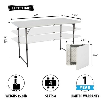 Skládací stůl 122 cm LIFETIME 80221 / 80317