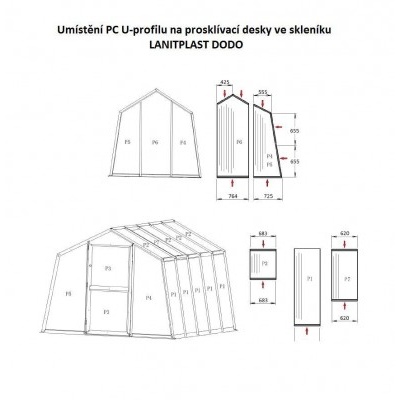 PC U-profily 4 mm pro skleník LANITPLAST DODO 8x5