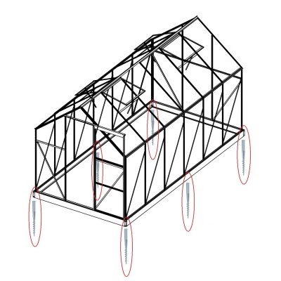 Sada 4 zemní vruty (modely 6x4, 6x6, 2500, 3800)