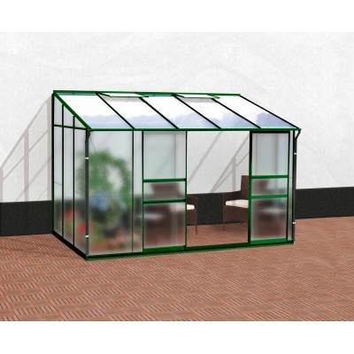 Skleník VITAVIA IDA 6500 matné sklo 4 mm + PC 6 mm zelený