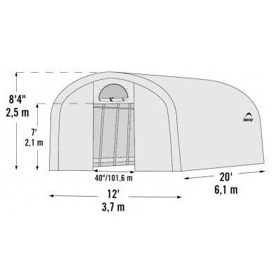 Plachtový skleník SHELTERLOGIC 3,7 x 6,1 m - 41 mm - 70592EU