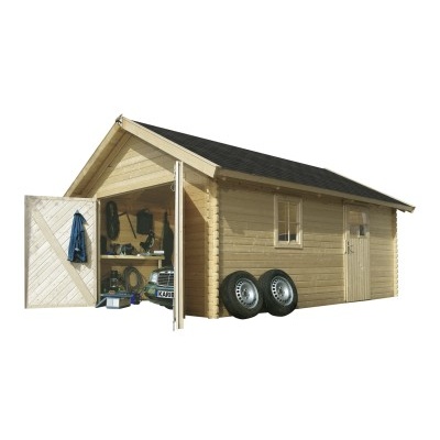 Dřevěná garáž KARIBU 43545 40 mm natur