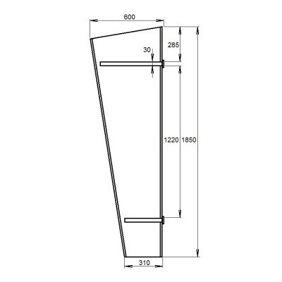 Boční stěna LANITPLAST UNI antracit / PLEXI LG2185