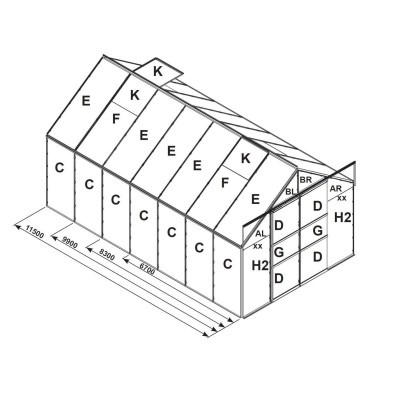 Náhradní prosklení pro skleník VITAVIA URANUS 9900 PC 6 mm LG2542