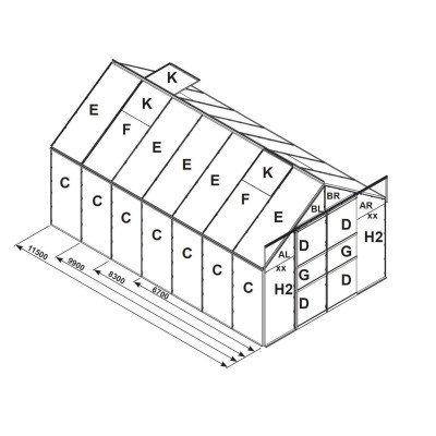 Náhradní prosklení pro skleník VITAVIA URANUS 11500 PC 6 mm LG2544