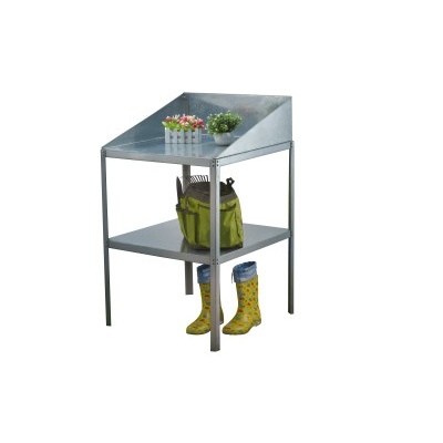 Ocelový regál LANITPLAST 60x60x41/81 cm dvoupolicový stříbrný GSE3 LG2712
