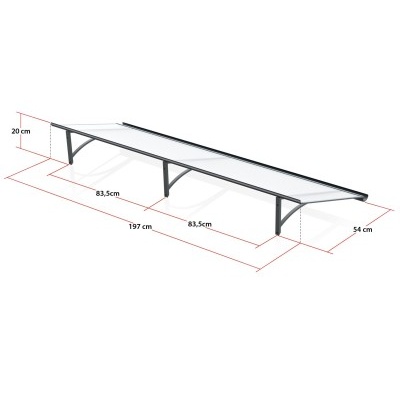 Stříška nad dveře LANITPLAST SAMBA XL 197/54 antracit LG2763