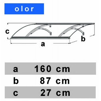 Vchodová stříška LANITPLAST OLOR 160/87 bílá