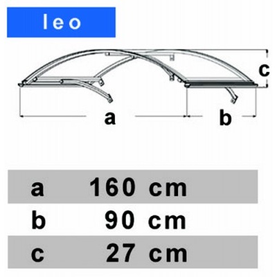 Vchodová stříška LANITPLAST LEO 160/90 stříbrná